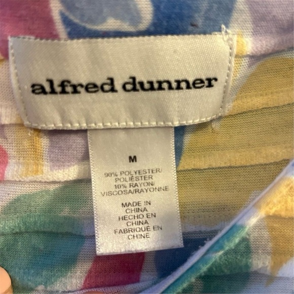 Alfred Dunner Women's Multicolor Abstract Print V-Neck Blouse Size M - Picture 6 of 7